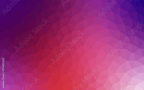 Multicolor pink, red, orange polygonal design pattern, which consist of triangles and gradient in origami style.