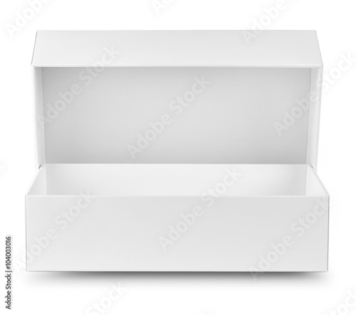 Open empty white box