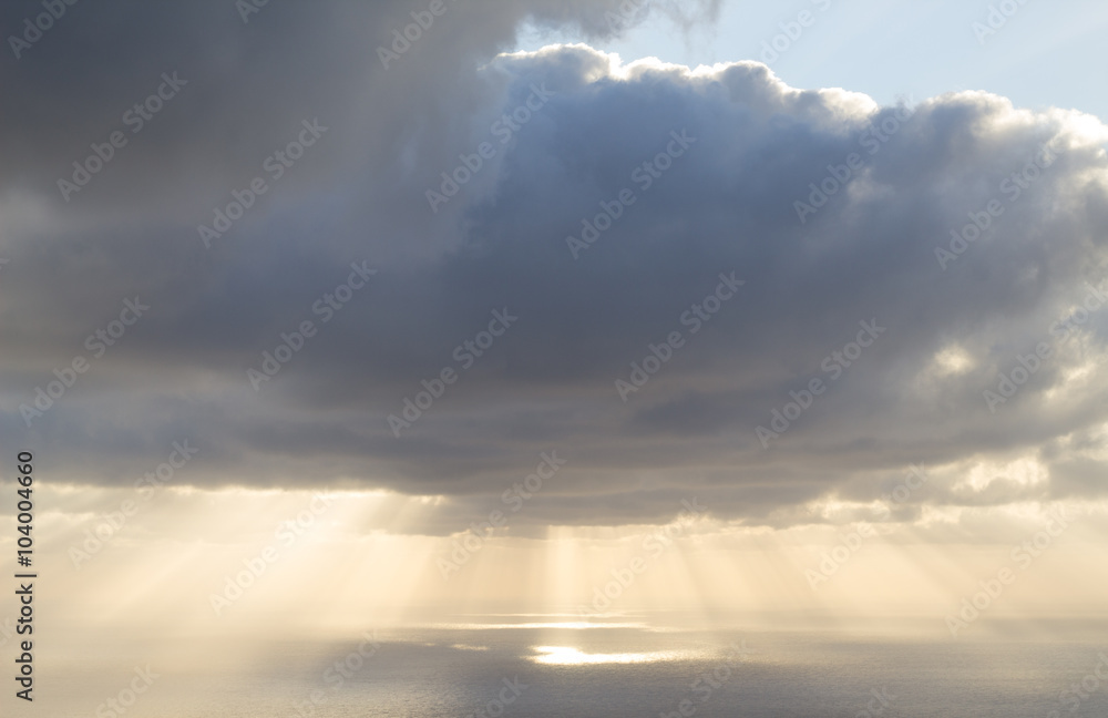 Fototapeta premium Cloudy sunrise over the Atlantic Ocean