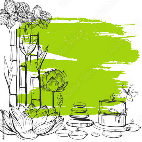 Set of vector hand drawn elements spa