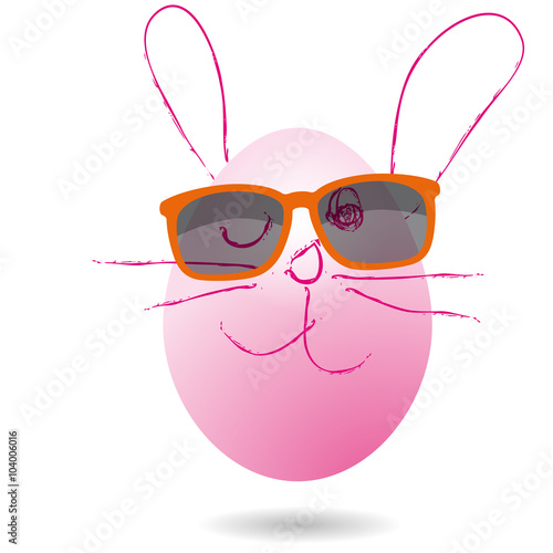 Osterhase / Osterei mit Sonnenbrille