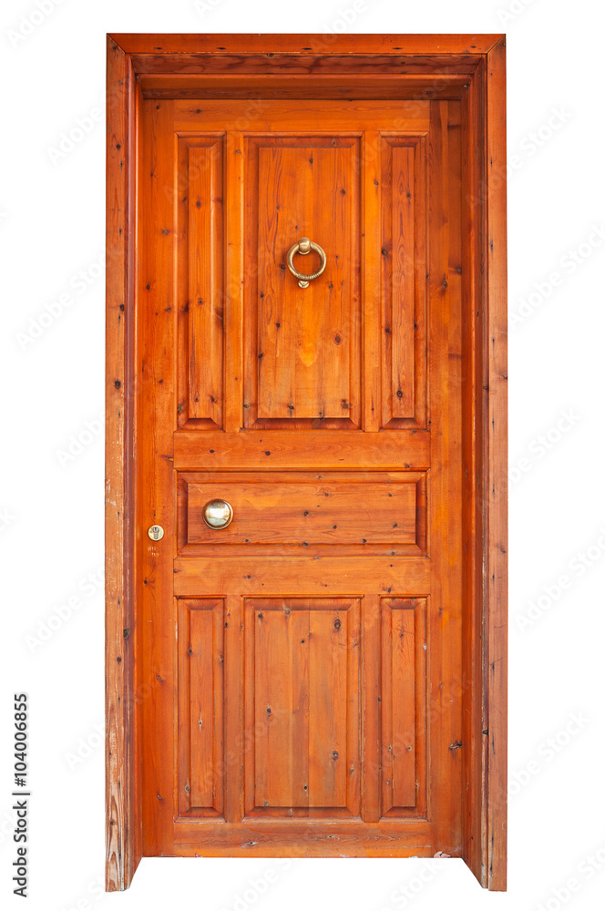 Wooden main door isolated on white background Wooden main door isolated on white background