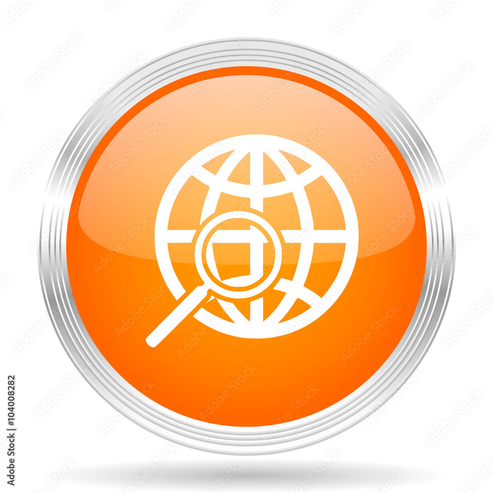 search orange silver metallic metallic chrome web circle glossy icon search orange silver metallic metallic chrome web circle glossy icon
