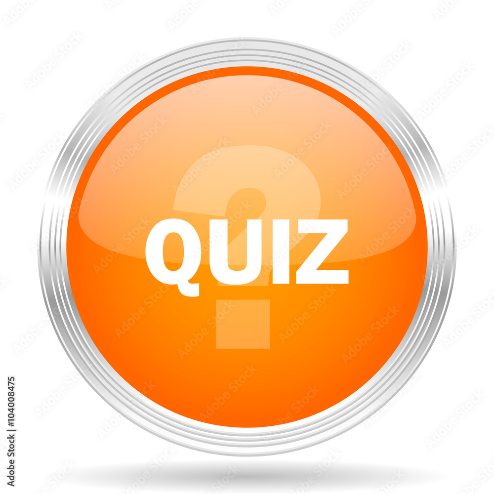 quiz orange silver metallic metallic chrome web circle glossy icon quiz orange silver metallic metallic chrome web circle glossy icon