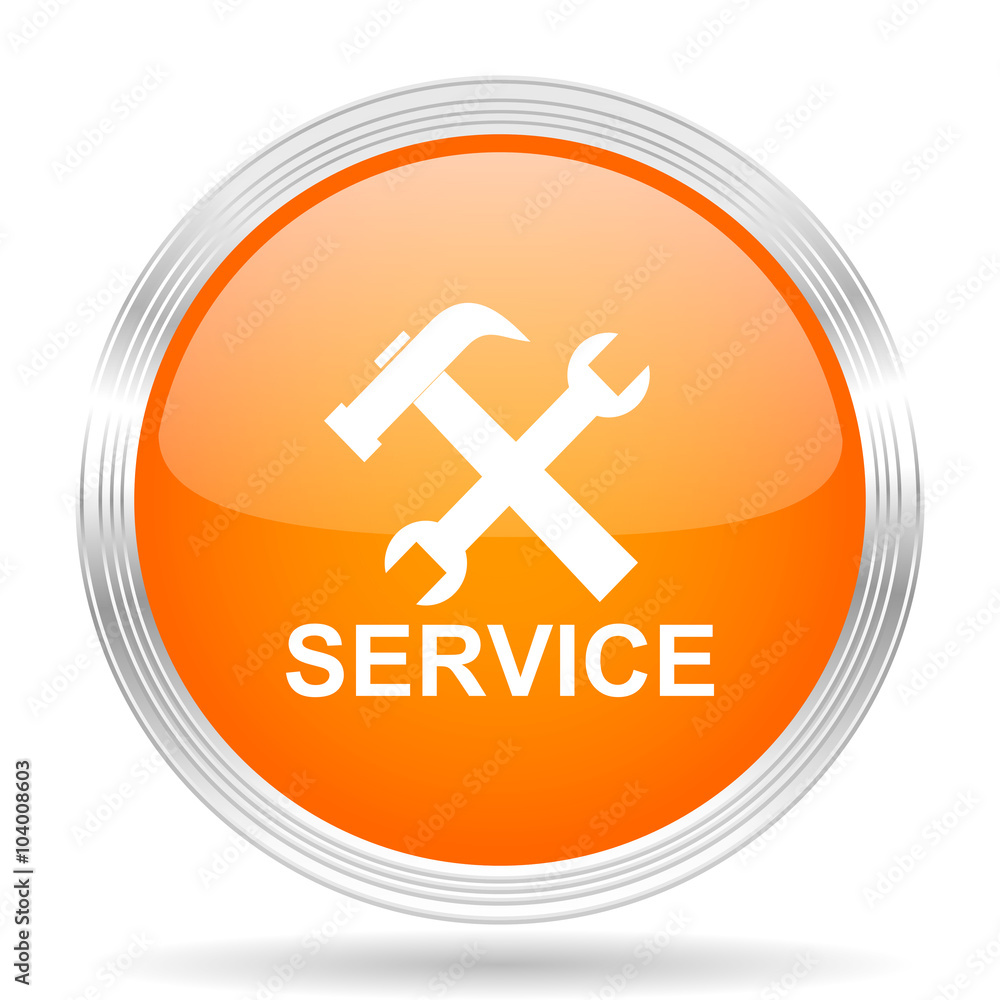 service orange silver metallic metallic chrome web circle glossy icon service orange silver metallic metallic chrome web circle glossy icon