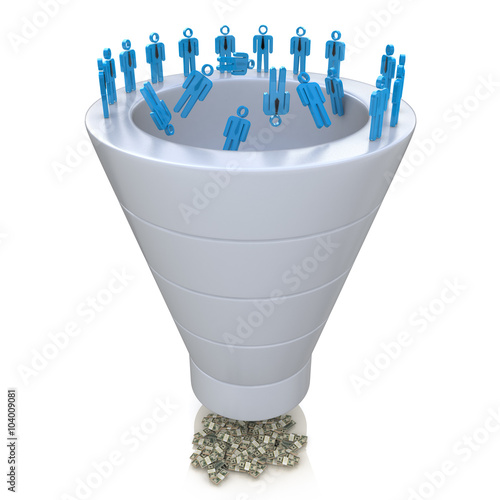 Sales Funnel over a white background