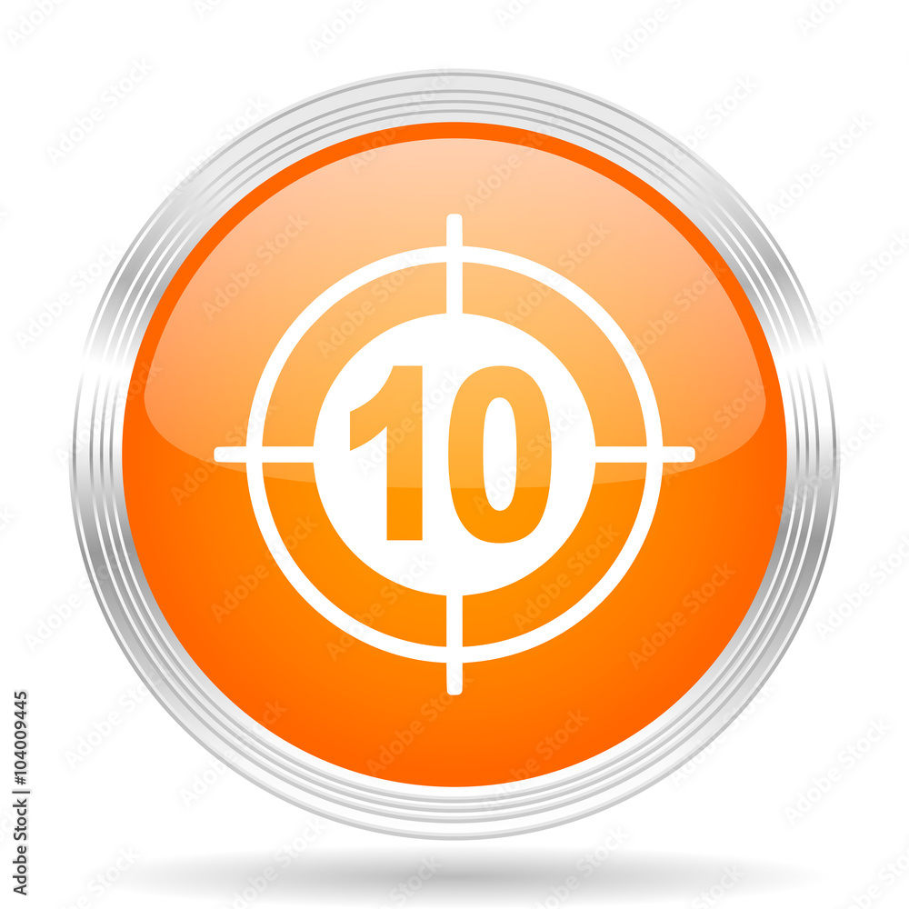 target orange silver metallic metallic chrome web circle glossy icon target orange silver metallic metallic chrome web circle glossy icon