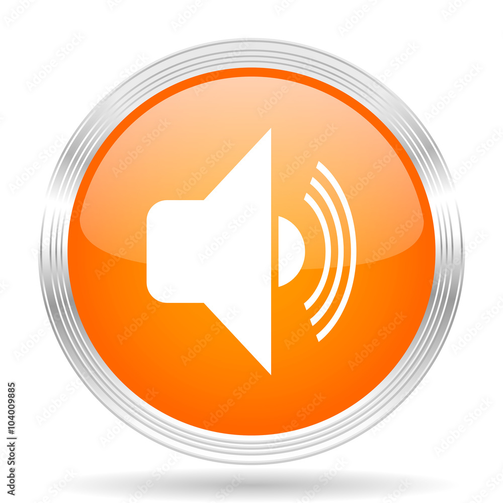 volume orange silver metallic metallic chrome web circle glossy icon volume orange silver metallic metallic chrome web circle glossy icon
