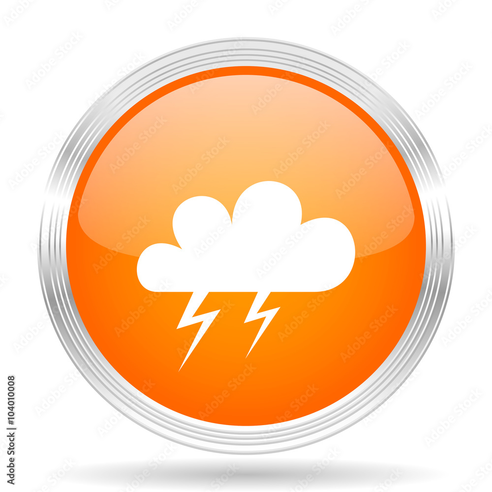 storm orange silver metallic metallic chrome web circle glossy icon storm orange silver metallic metallic chrome web circle glossy icon