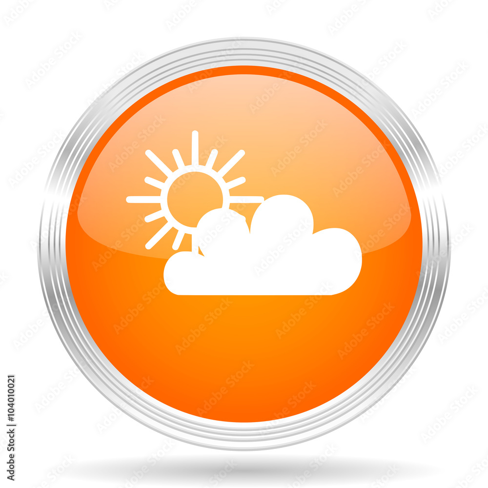 cloud orange silver metallic metallic chrome web circle glossy icon cloud orange silver metallic metallic chrome web circle glossy icon