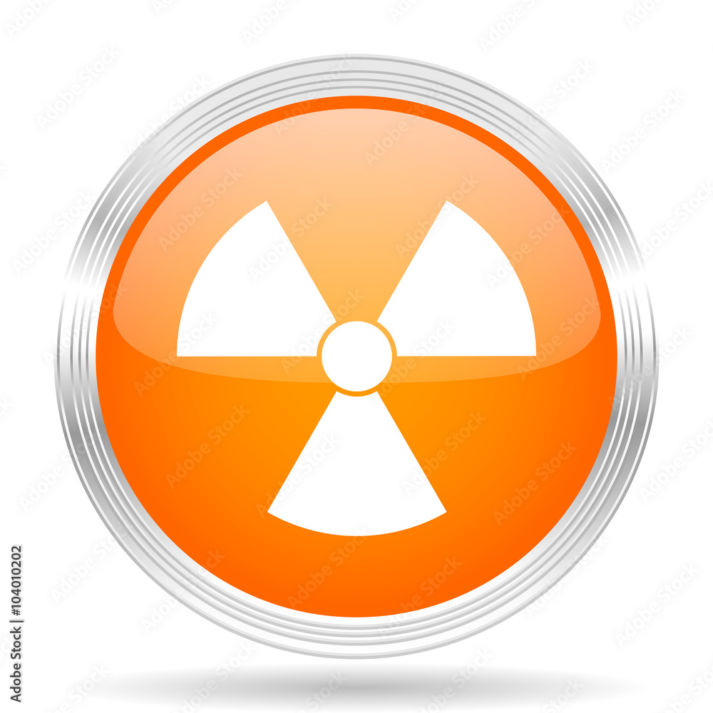 radiation orange silver metallic metallic chrome web circle glossy icon radiation orange silver metallic metallic chrome web circle glossy icon