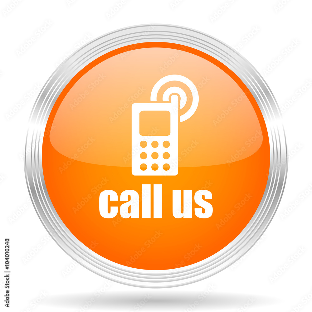 call us orange silver metallic metallic chrome web circle glossy icon call us orange silver metallic metallic chrome web circle glossy icon
