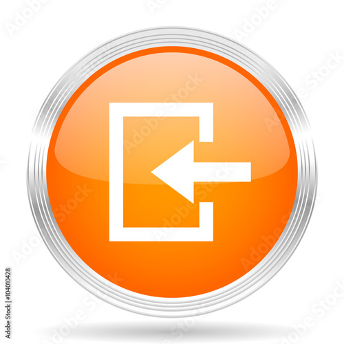 enter orange silver metallic metallic chrome web circle glossy icon