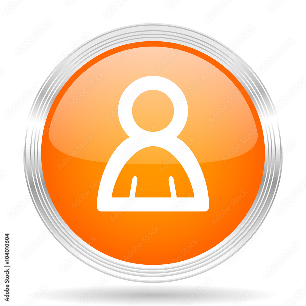 person orange silver metallic metallic chrome web circle glossy icon person orange silver metallic metallic chrome web circle glossy icon