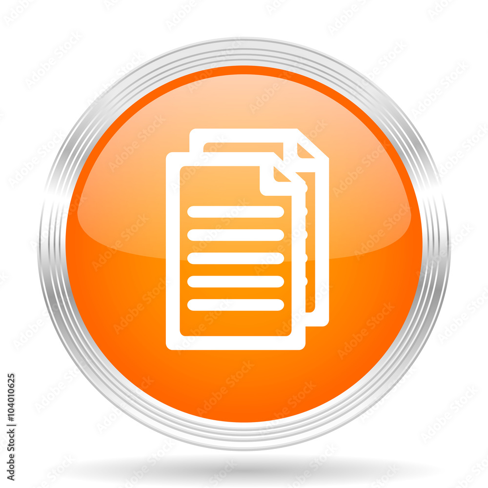 document orange silver metallic metallic chrome web circle glossy icon document orange silver metallic metallic chrome web circle glossy icon