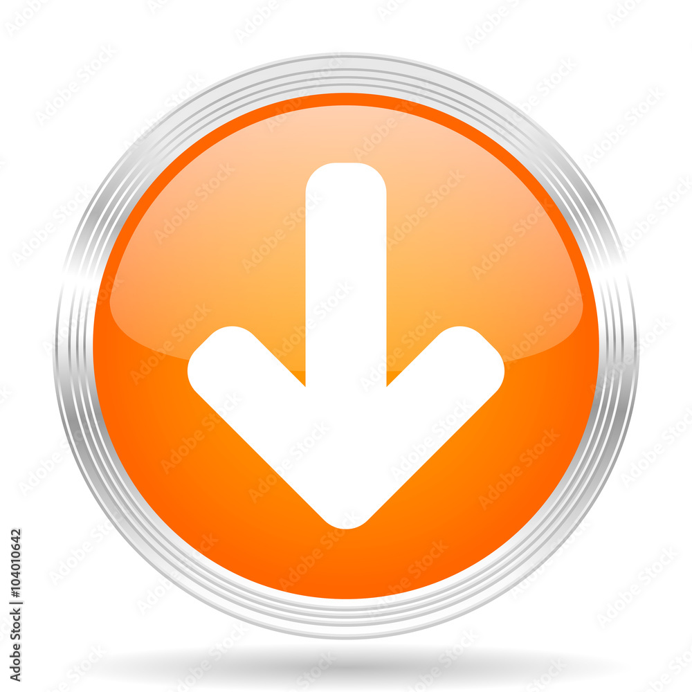 download arrow orange silver metallic metallic chrome web circle glossy icon download arrow orange silver metallic metallic chrome web circle glossy icon