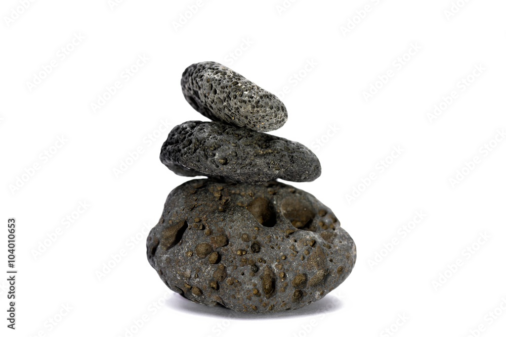 Black strange rock isolated on white Black strange rock isolated on white