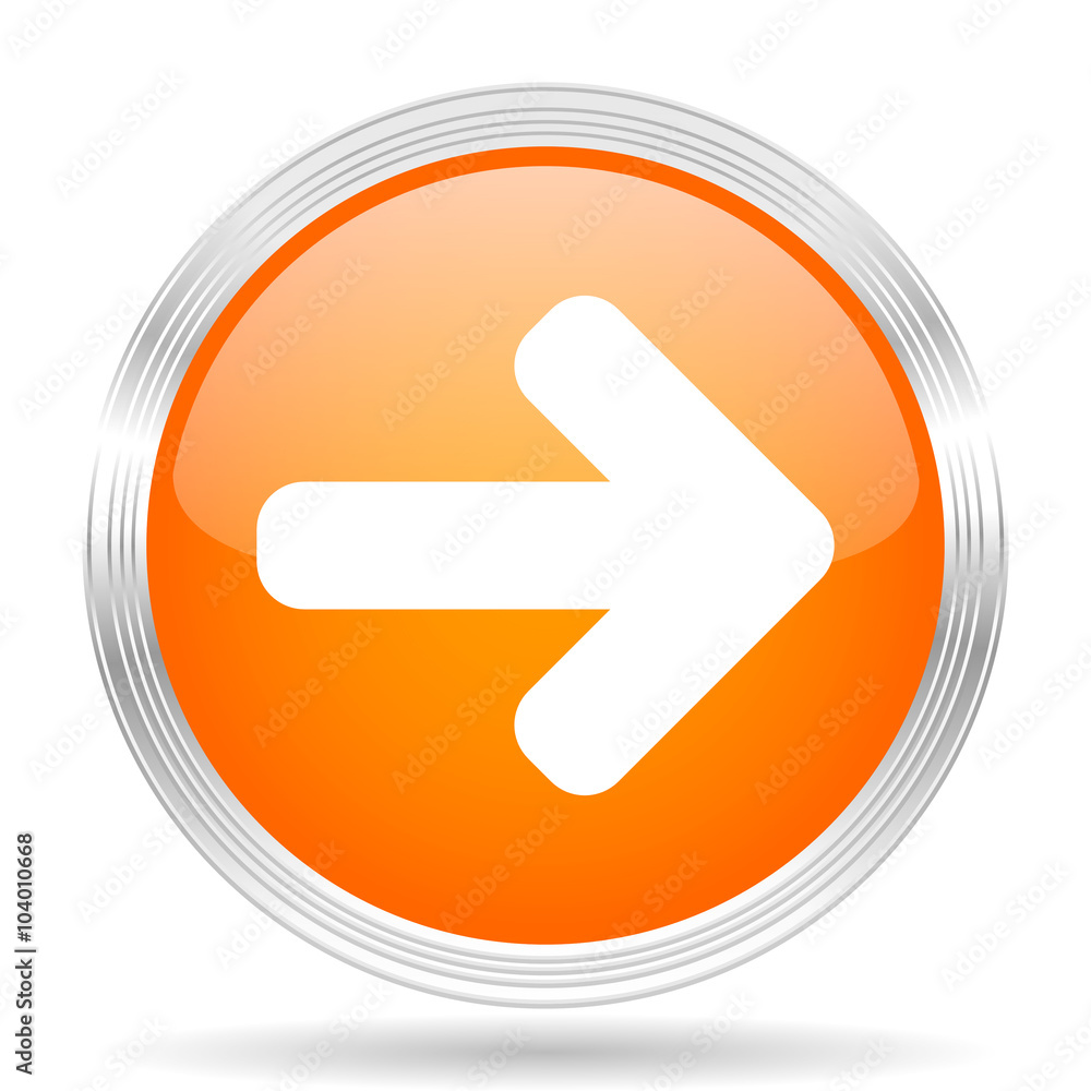 right arrow orange silver metallic metallic chrome web circle glossy icon right arrow orange silver metallic metallic chrome web circle glossy icon