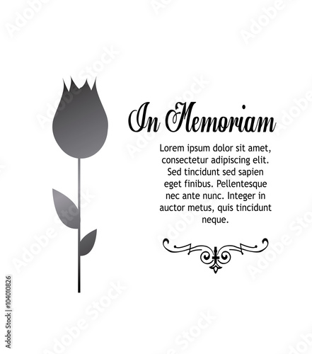 In memoriam, condolences icon over gray color background