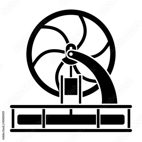 vector modern stirling engine model silhouette