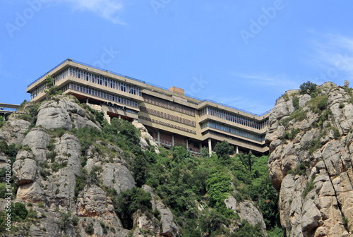 MONTSERRAT, SPAIN - AUGUST 28, 2012: Benedictine abbey Santa Maria de Montserrat in Monistrol de Montserrat, Spain
