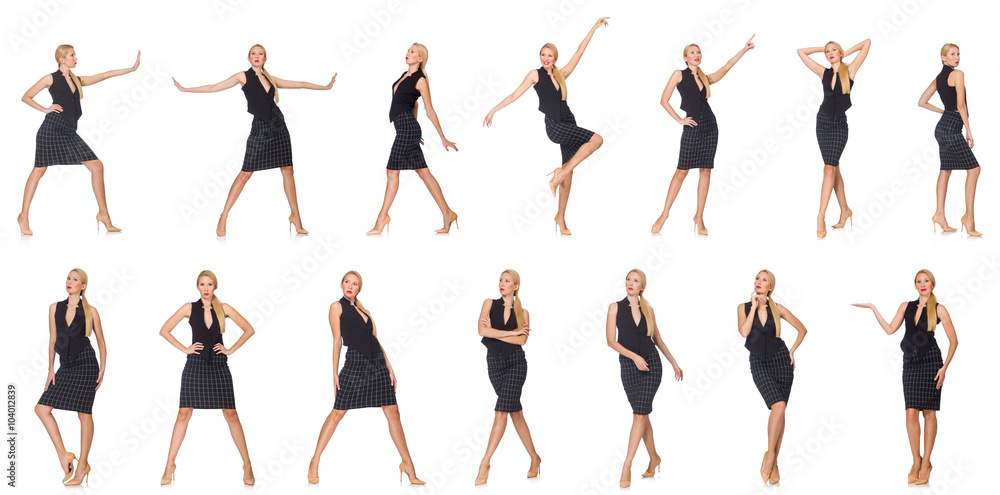 Composite photo of woman in various poses Composite photo of woman in various poses