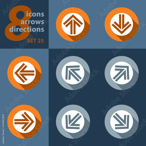 set of eight icons - with arrows