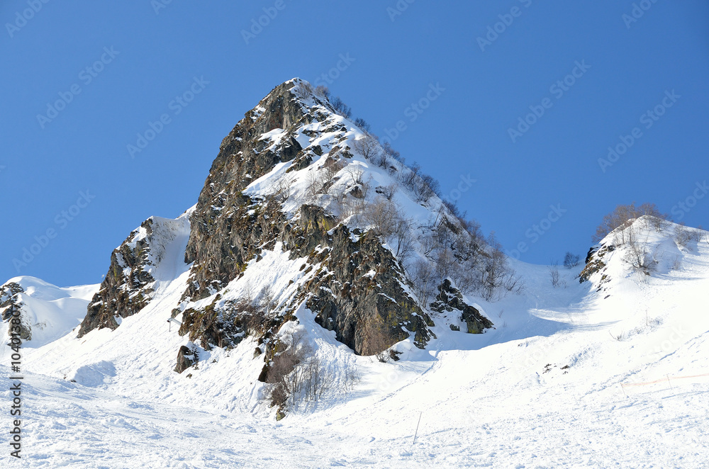 Россия, Сочи, пики вершин горнолыжного курорта Роза Хутор