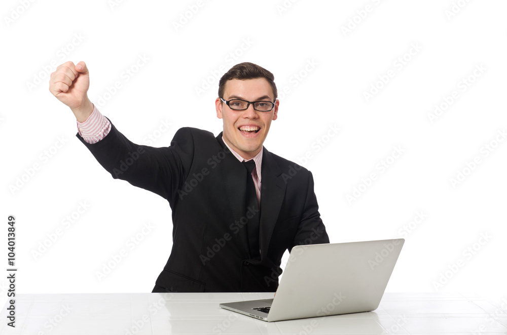 Young businessman isolated on the white Young businessman isolated on the white