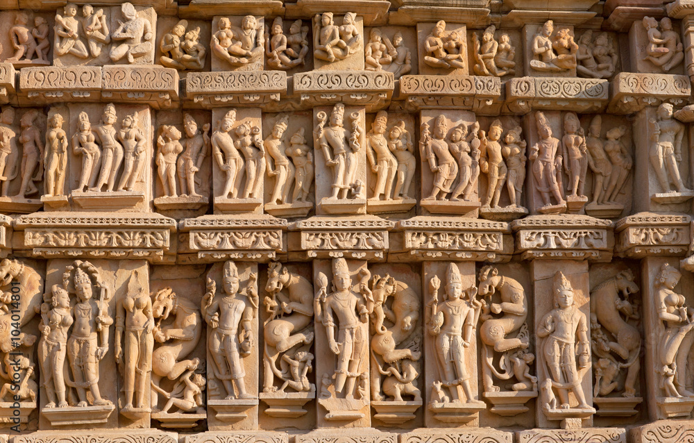 Famous erotic Kandariya Mahadev temple in Khajuraho, India