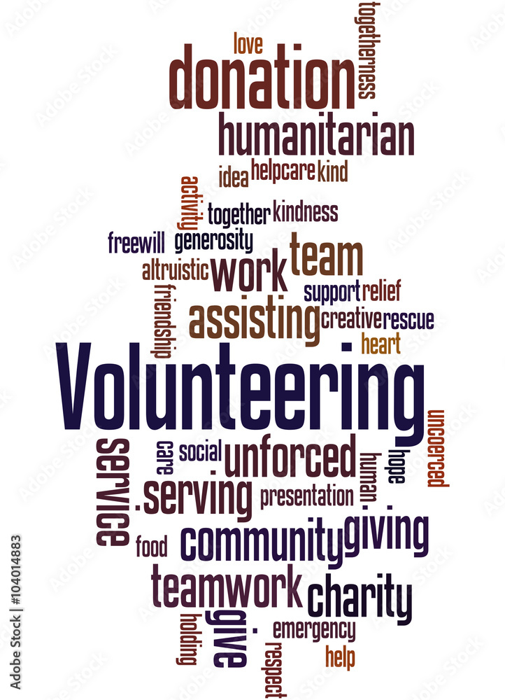 Obraz premium Volunteering, word cloud concept 7
