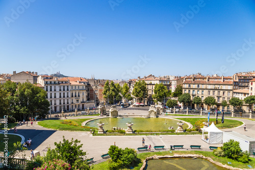 Marseille. The pond at the bottom of the Palace of Longchamp