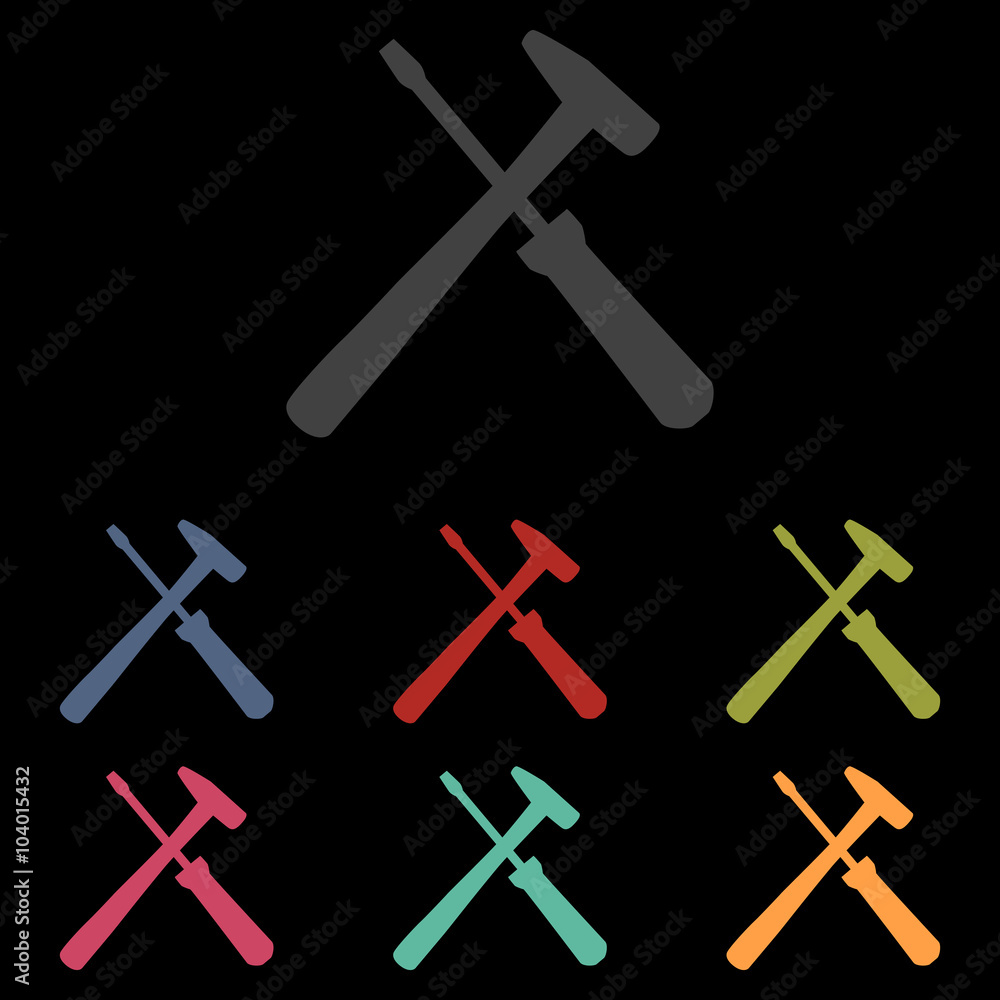 vector icons set on black background vector icons set on black background
