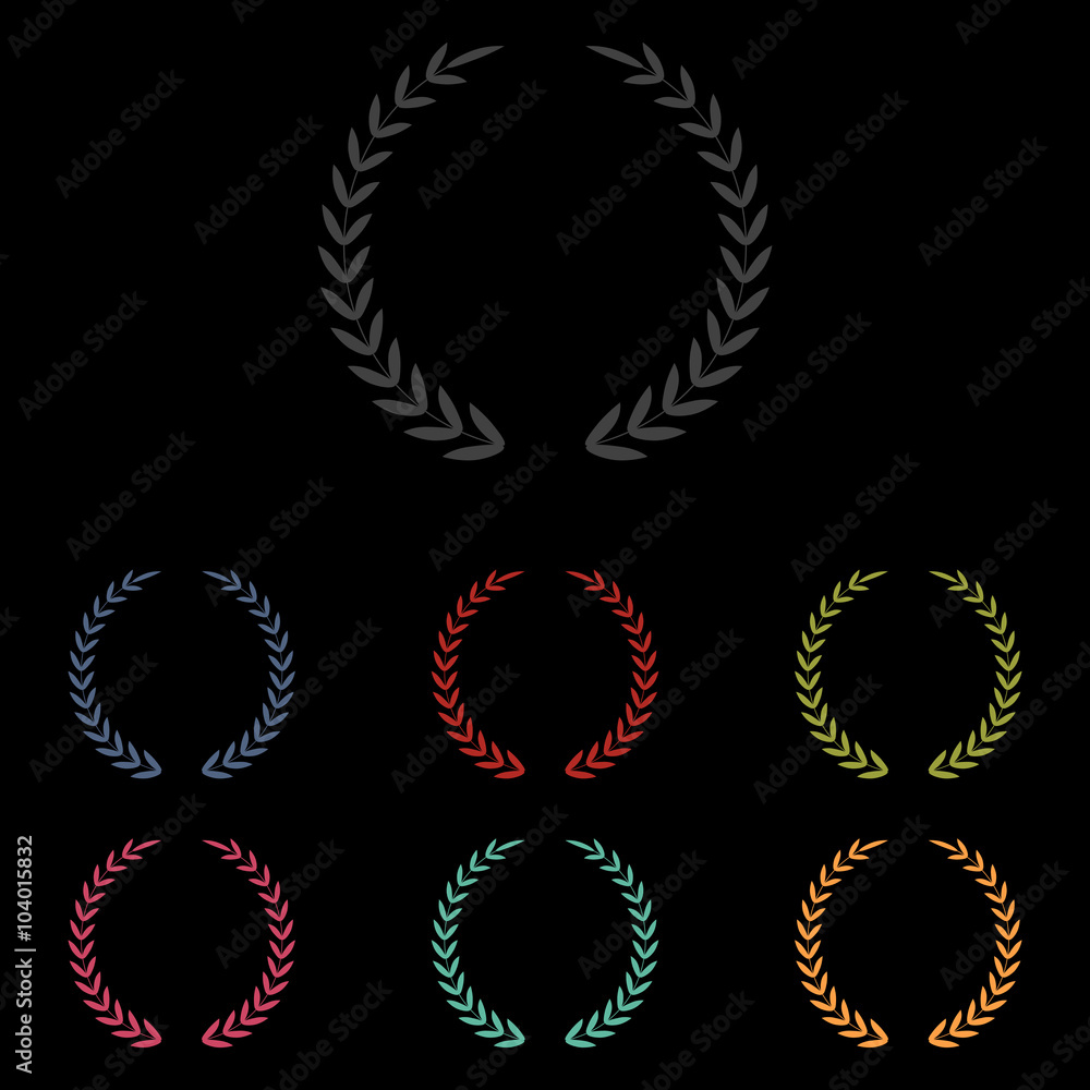 vector icons set on black background vector icons set on black background