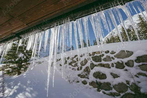Roof icicles formed from snow © A. Aleksandravicius