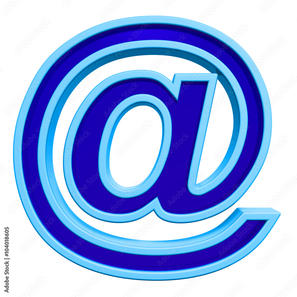 Mail sign from blue glass with frame alphabet set, isolated on white. Computer generated 3D photo rendering. Mail sign from blue glass with frame alphabet set, isolated on white. Computer generated 3D photo rendering.