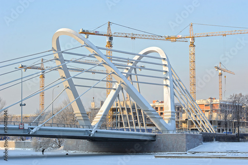 Сonstruction cranes and Lazarevsky bridge