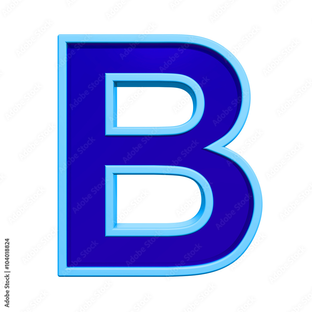 One letter from blue glass with frame alphabet set, isolated on white. Computer generated 3D photo rendering. One letter from blue glass with frame alphabet set, isolated on white. Computer generated 3D photo rendering.