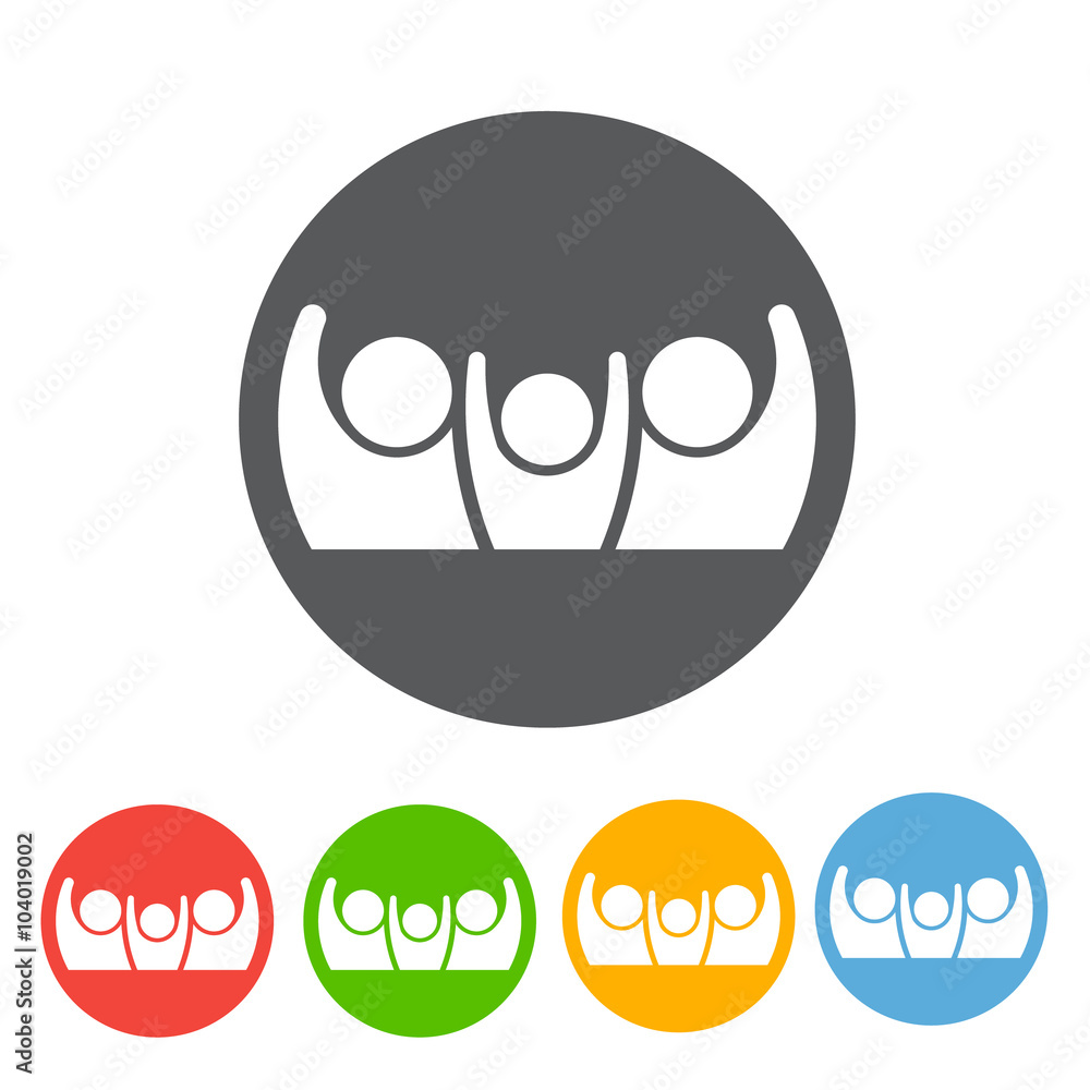 User button icon. Three People symbol. Winner concept. Vector graphic User button icon. Three People symbol. Winner concept. Vector graphic