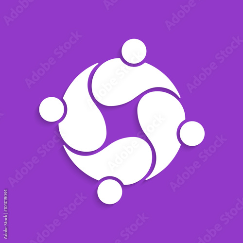 Team People logo 4 community circle interlaced.Vector graphic design