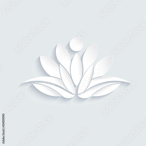 Lotus flower logo. Concept of spirituality, peace, relax. Vector graphic design