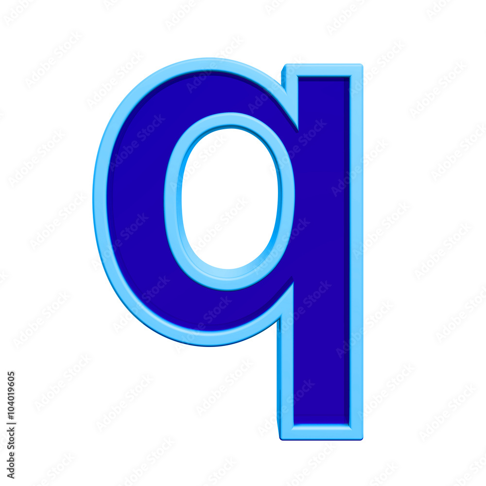 One lower case letter from blue glass with frame alphabet set, isolated on white. Computer generated 3D photo rendering. One lower case letter from blue glass with frame alphabet set, isolated on white. Computer generated 3D photo rendering.