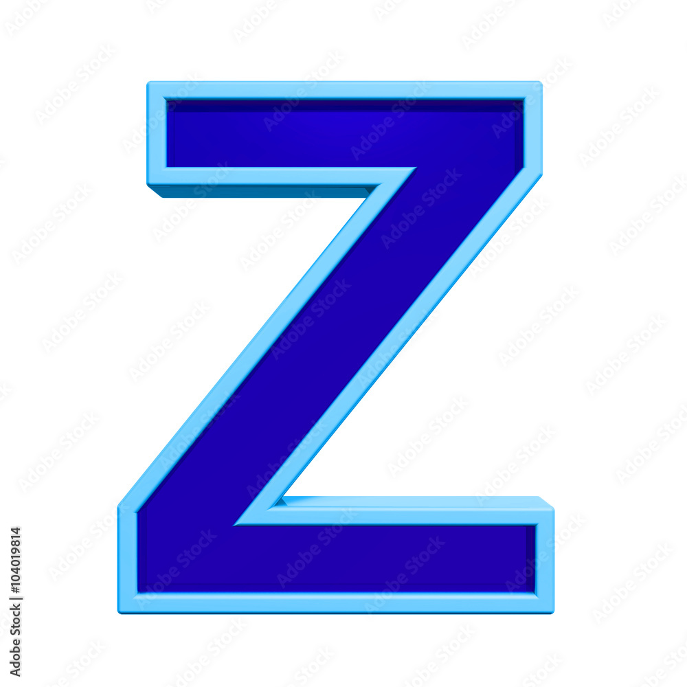 One letter from blue glass with frame alphabet set, isolated on white. Computer generated 3D photo rendering. One letter from blue glass with frame alphabet set, isolated on white. Computer generated 3D photo rendering.