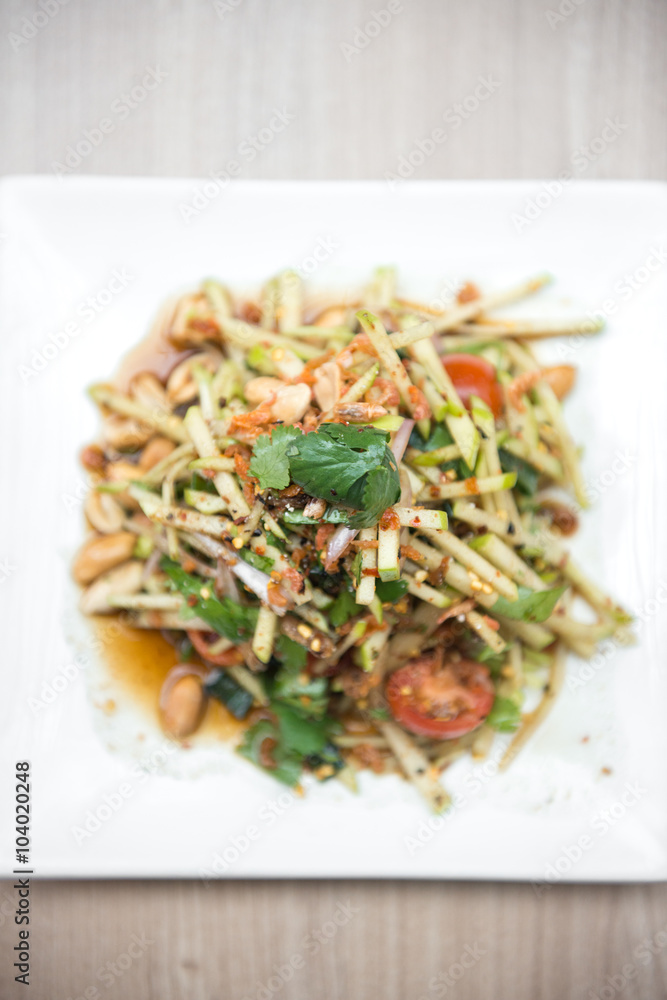 Green apple sald with Thai style Green apple sald with Thai style