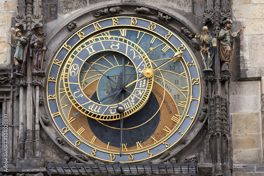 Historical medieval astronomical Clock in Prague on Old Town Hall , Czech Republic Historical medieval astronomical Clock in Prague on Old Town Hall , Czech Republic