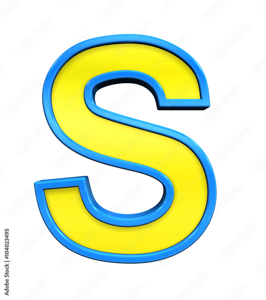 One letter from yellow glass with blue frame alphabet set, isolated on white. Computer generated 3D photo rendering. One letter from yellow glass with blue frame alphabet set, isolated on white. Computer generated 3D photo rendering.