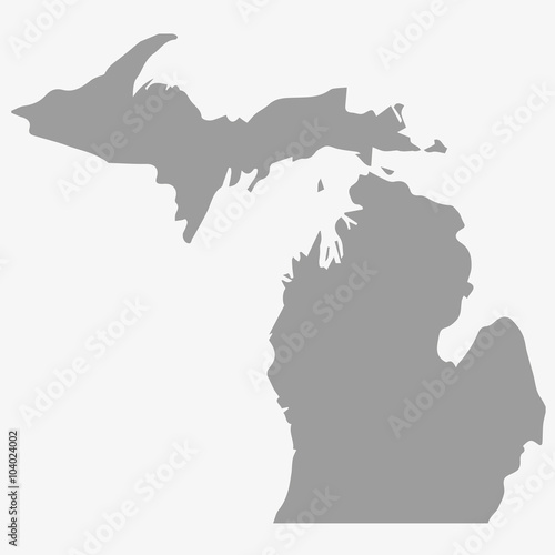 Naklejka Map the State of Michigan in gray on a white background
