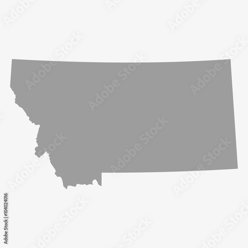Map the State of Montana in gray on a white background