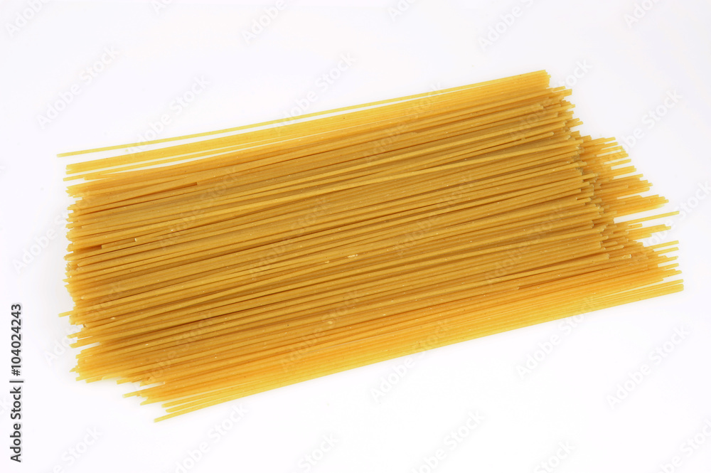 dry spaghetti on white background dry spaghetti on white background
