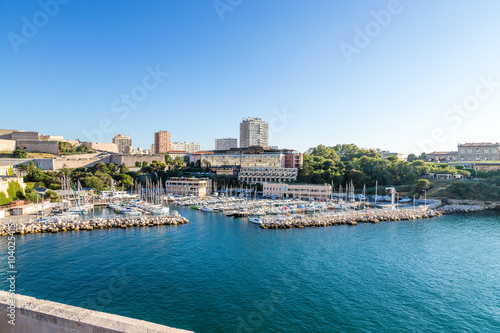 Marseille. Yacht harbor in the Old Port and Fort  of Saint Nicholas © Valery Rokhin